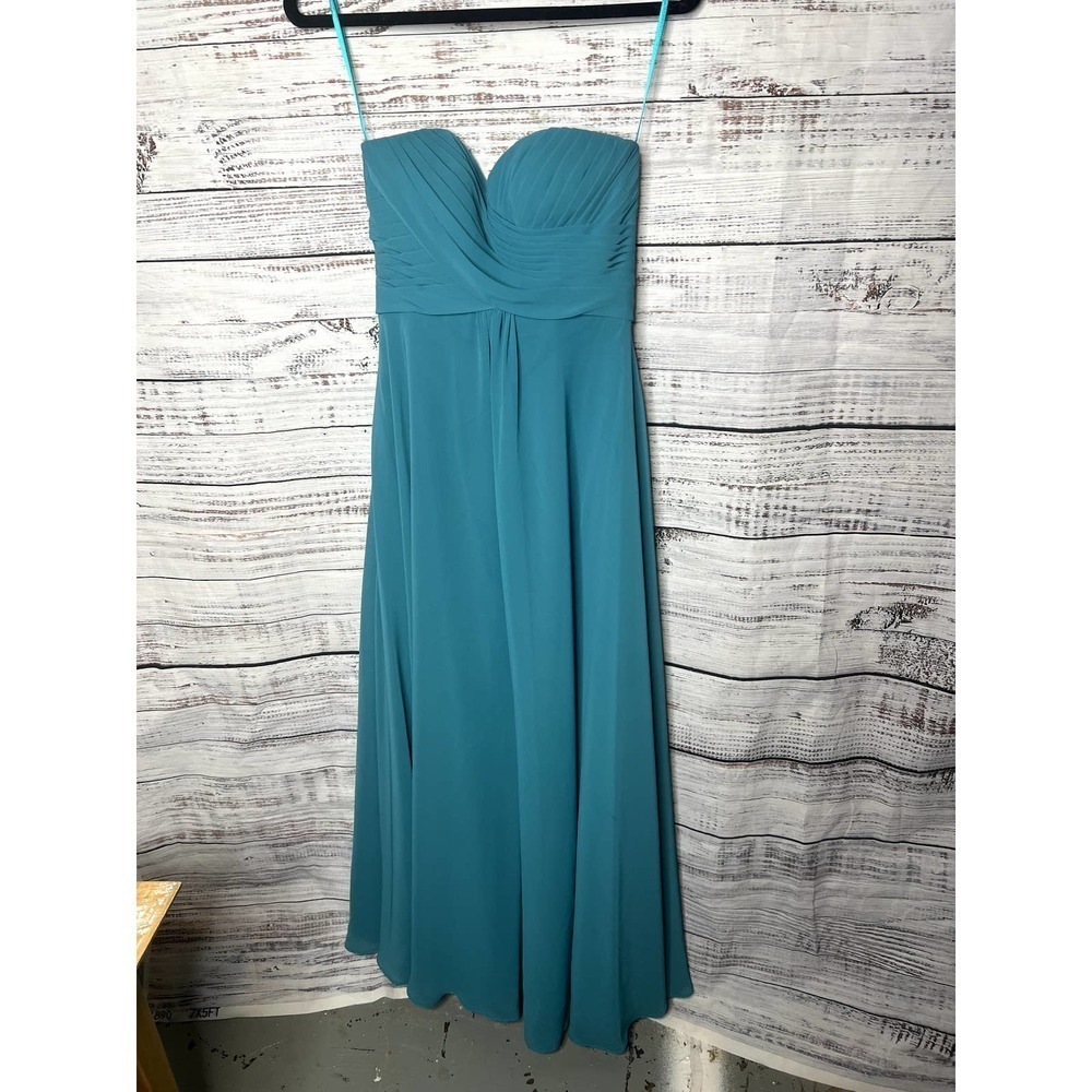 Allure Bridal Turquoise Strapless Bridesmaid Dress 4